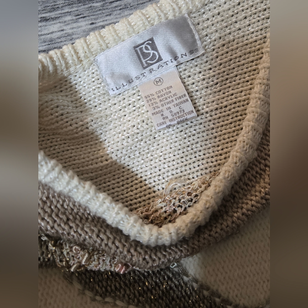 Illustrations Sweater - Patchwork - Abstract Pattern - Metallic Thread- Size M - Picture 9 of 9